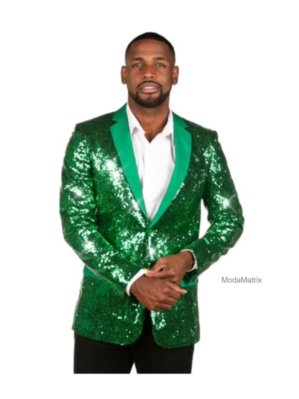 Men's Sequin Blazer Holiday Party Jacket Tailored Notch Collar